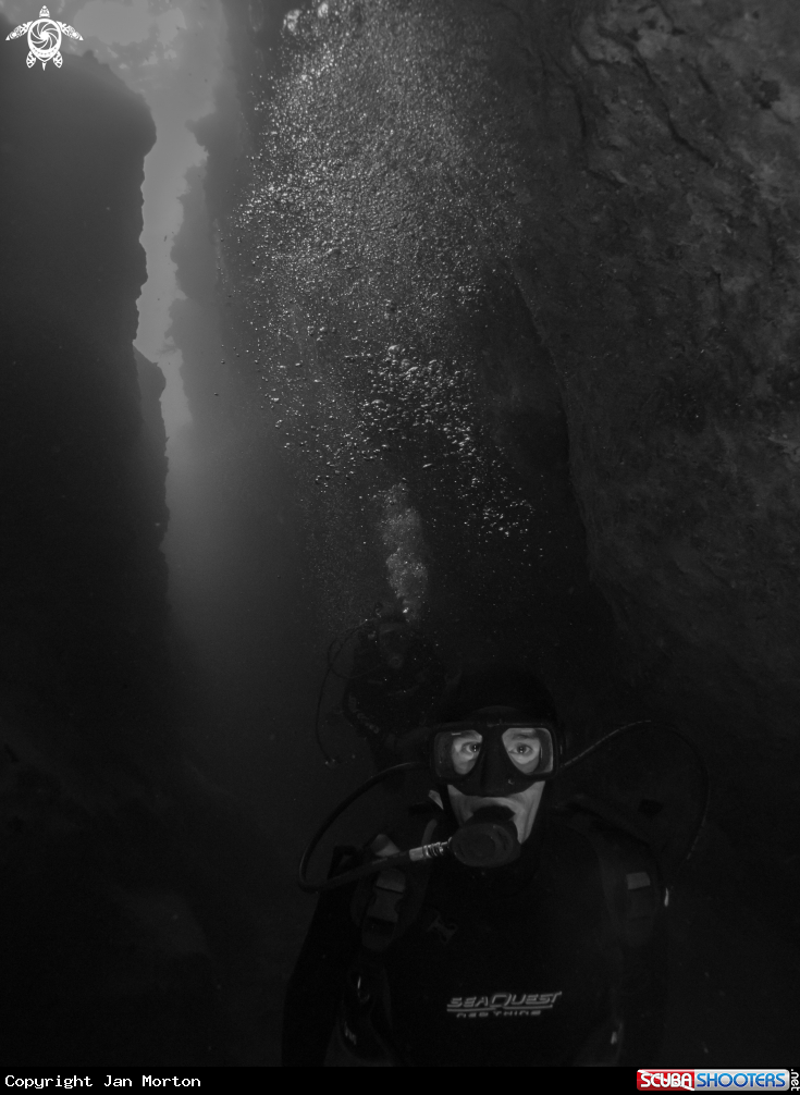 A Diver in Crevass