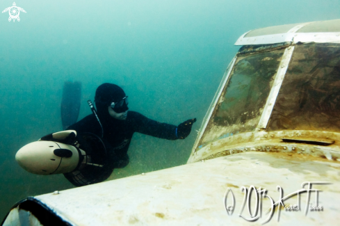 A wreck | human , freediver