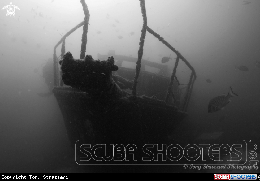 A Cabin cruiser wreck