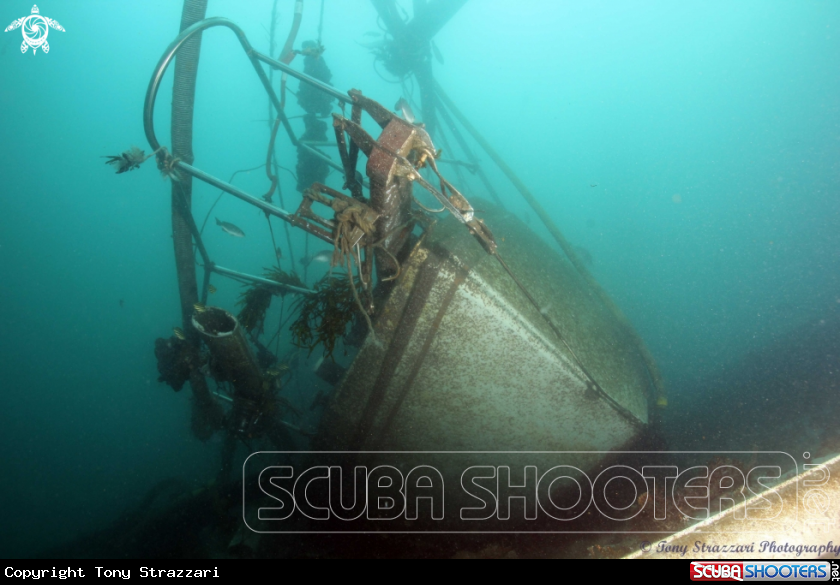 A Prow of sunken yacht