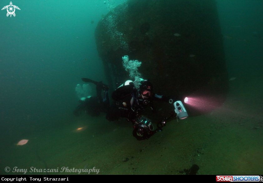 A Divers and wreck