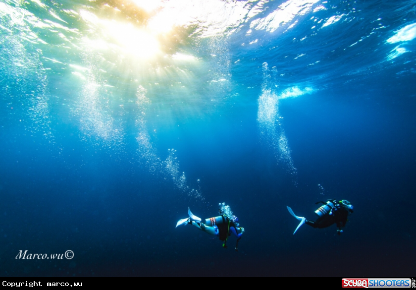 A Diver and sun