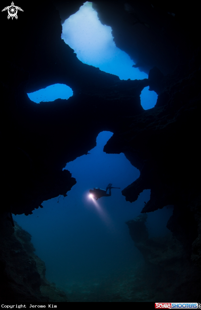 A Cave and Diver