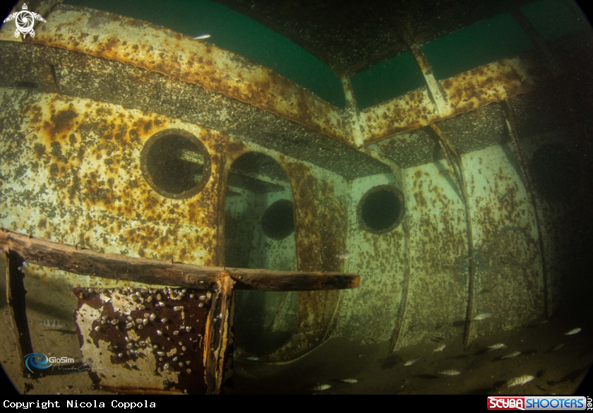 A inside the berardi  boat