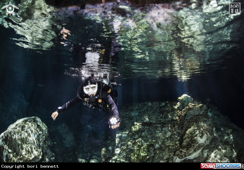 A  cave diver