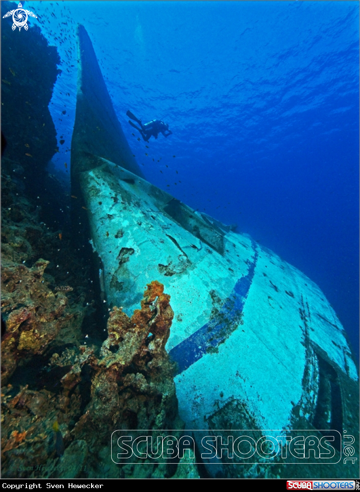 A Diver with wreck