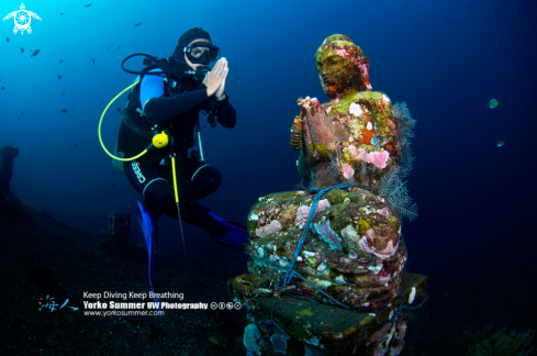 A Buddha Statue Underwater