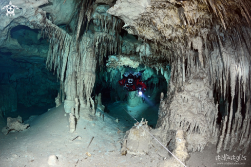 A Speleothems in Caracol cave, Mexico