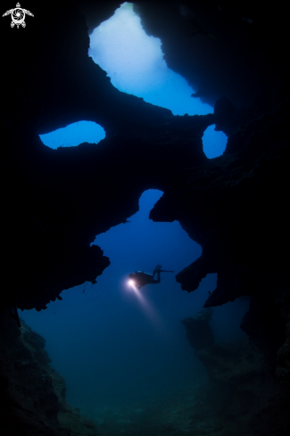 A Cave and Diver